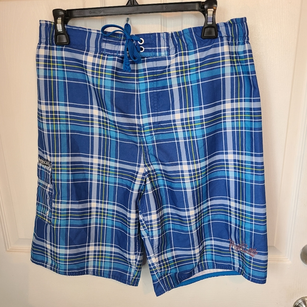(2108) Maui Youths Swim Trunks, Size: Large Color: Blue